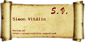 Simon Vitális névjegykártya